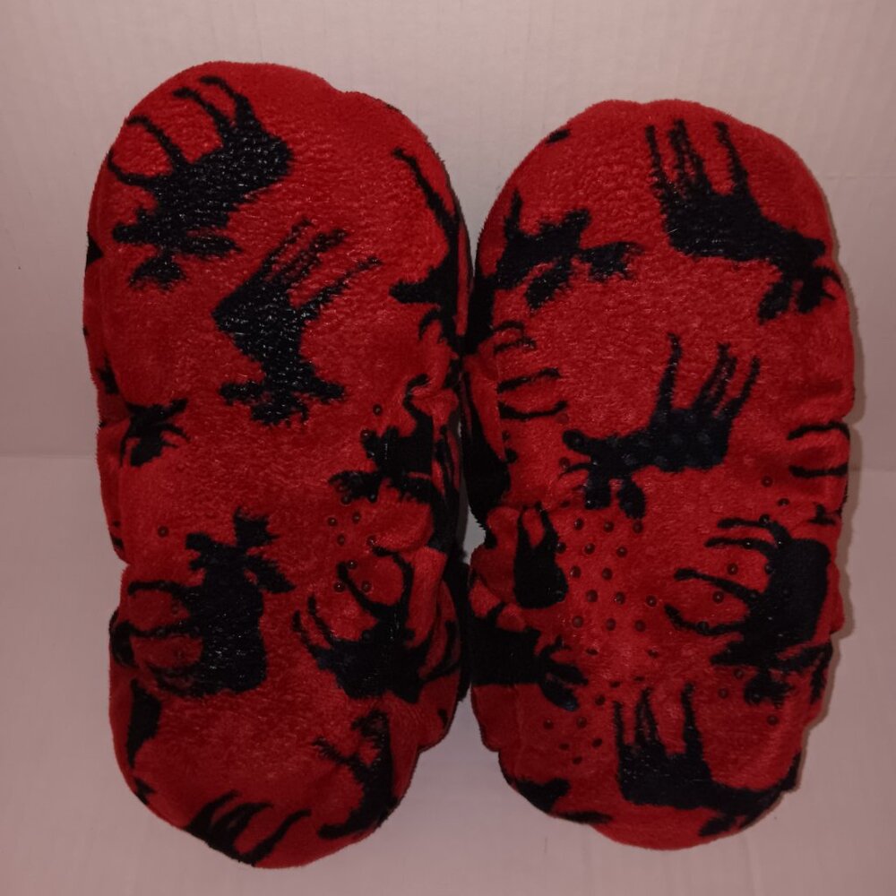 Lazy One Moose Red Fuzzy Feet Slippers - image 2